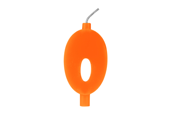 VELA DE ANIVERSARIO SOLID COLORS N.0 LARANJA