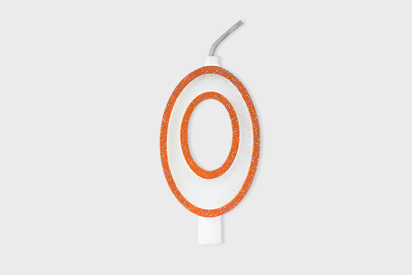 VELA DE ANIVERSÁRIO CONTORNADA N.0 LARANJA  