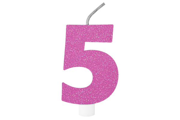 VELA DE ANIVERSÁRIO BRILHANTE N.5 ROSA 