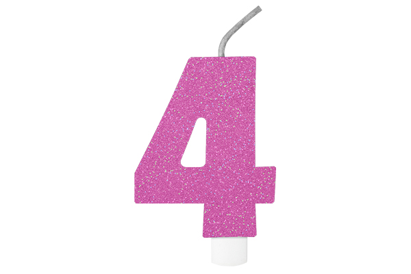 VELA DE ANIVERSÁRIO BRILHANTE N.4 ROSA  
