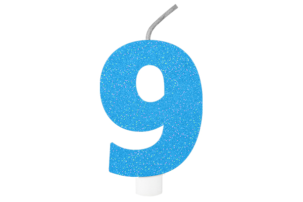 VELA DE ANIVERSÁRIO BRILHANTE N.9 AZUL  