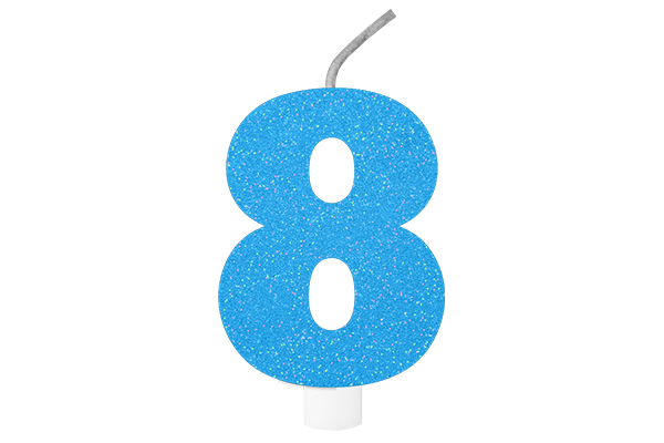 VELA DE ANIVERSÁRIO BRILHANTE N.8 AZUL  