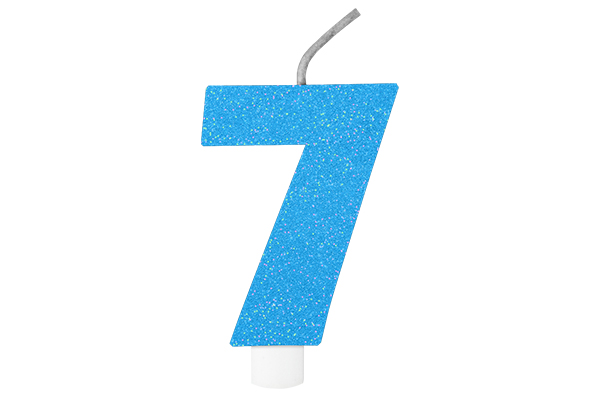 VELA DE ANIVERSÁRIO BRILHANTE N.7 AZUL  