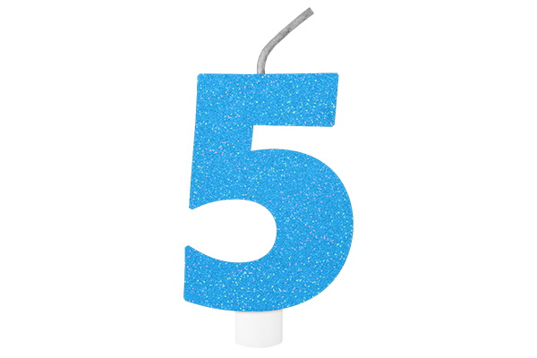 VELA DE ANIVERSÁRIO BRILHANTE N.5 AZUL 