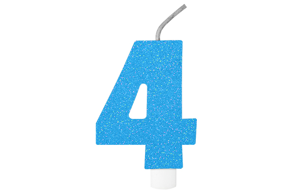 VELA DE ANIVERSÁRIO BRILHANTE N.4 AZUL 