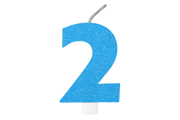 VELA DE ANIVERSÁRIO BRILHANTE N.2 AZUL  