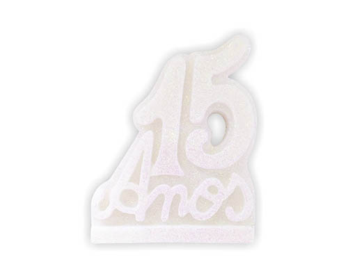 VELA  DE ANIVERSÁRIO 15 ANOS BRANCA - 10X...
