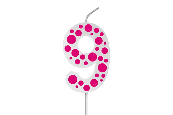 VELA BIG POA BRANCA ROSA N.9 