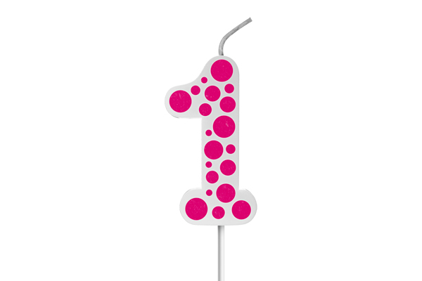 VELA BIG POA BRANCA ROSA N.1 