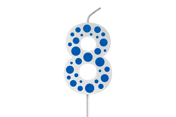 VELA BIG POA BRANCA AZUL N.8 