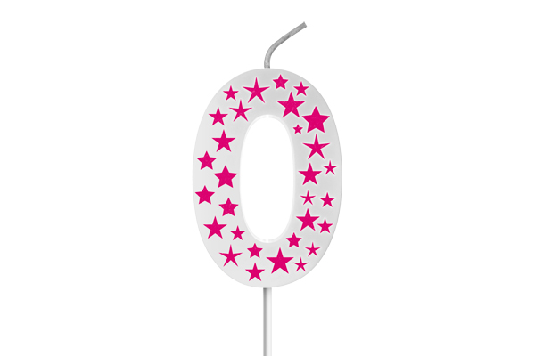 VELA BIG ESTRELADA BRANCA ROSA N.0 