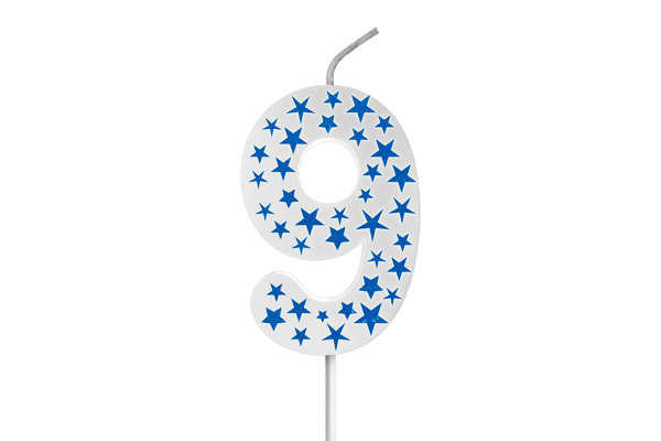 VELA BIG ESTRELADA BRANCA AZUL N.9 