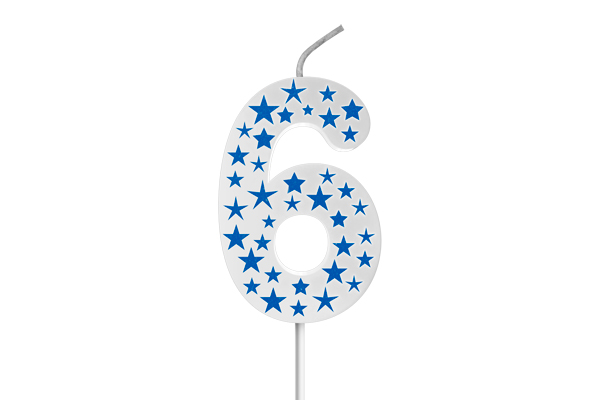 VELA BIG ESTRELADA BRANCA AZUL N.6 