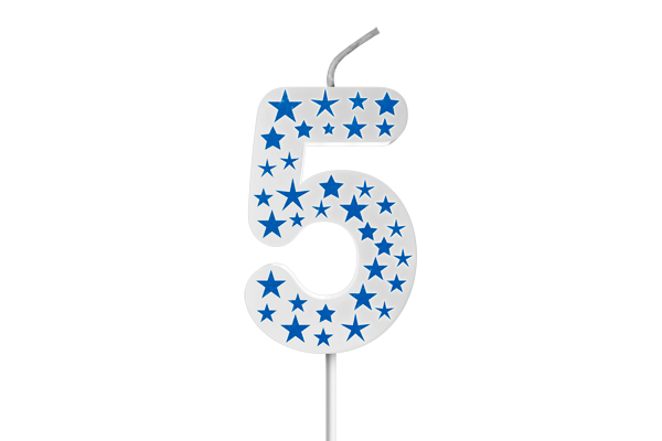 VELA BIG ESTRELADA AZUL BRANCA - N.5 