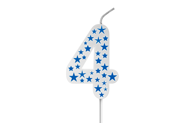 VELA BIG ESTRELADA BRANCA AZUL N.4