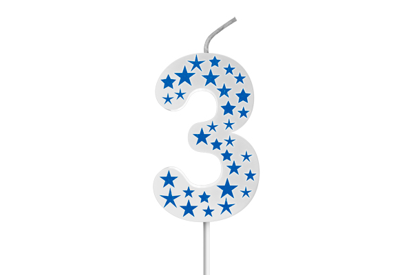VELA BIG ESTRELADA BRANCA AZUL N.3 