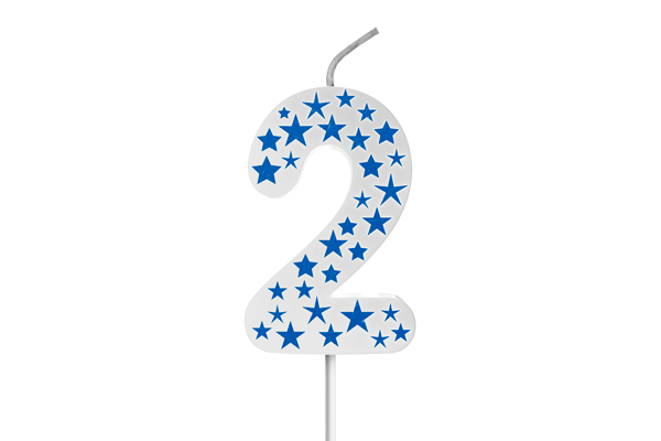 VELA BIG ESTRELADA BRANCA AZUL N.2