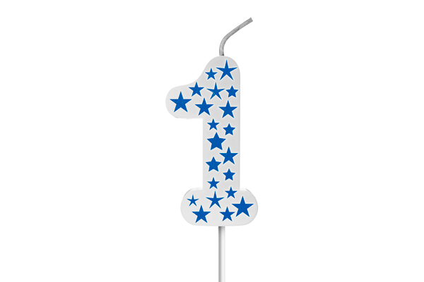 VELA BIG ESTRELADA BRANCA AZUL N.1 