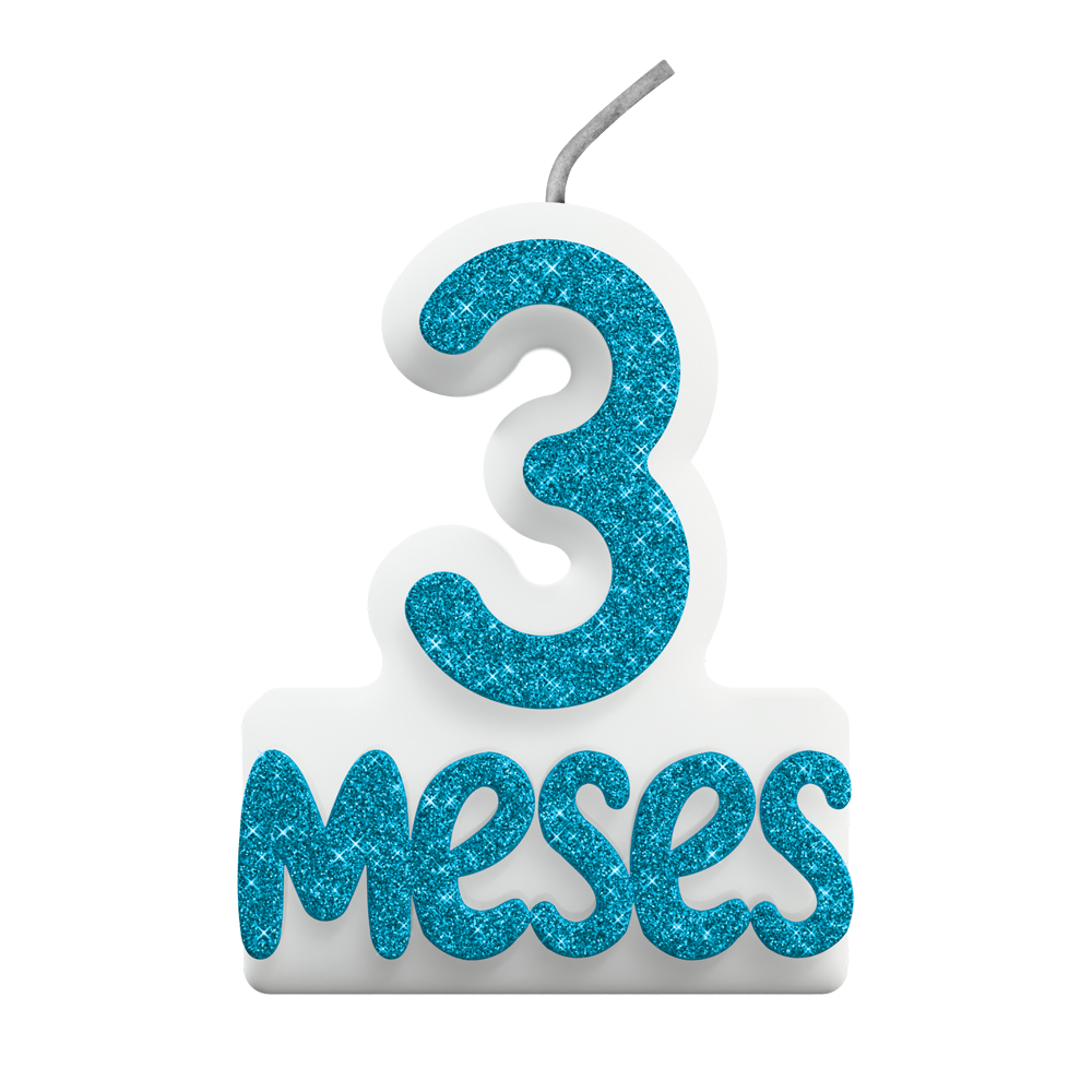 VELA MESVERSARIO N° 3 AZUL