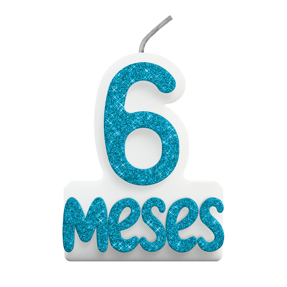 VELA MESVERSARIO N° 6 AZUL