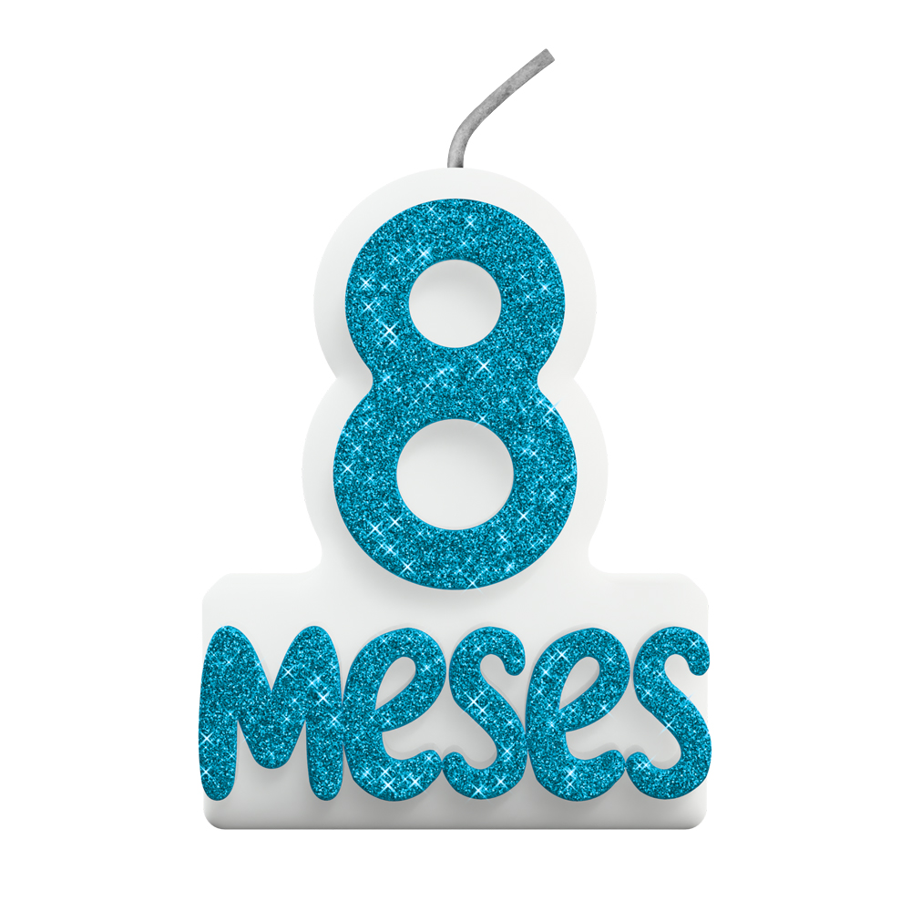 VELA MESVERSARIO N° 8 AZUL
