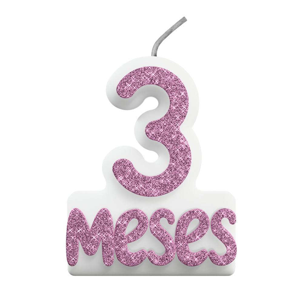 VELA MESVERSARIO N° 3 ROSA