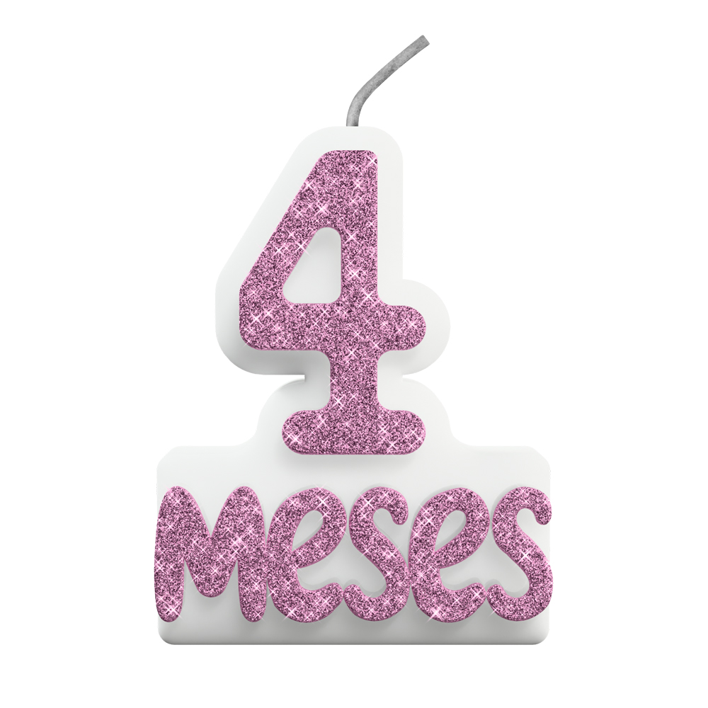 VELA MESVERSARIO N° 4 ROSA