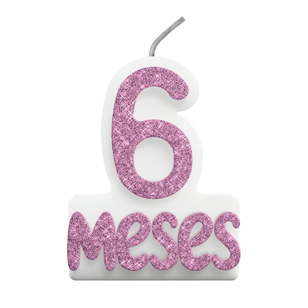 VELA MESVERSARIO N° 6 ROSA