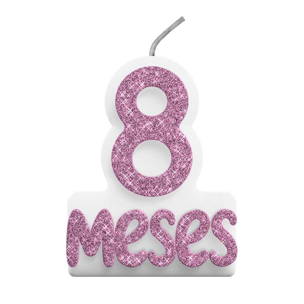 VELA MESVERSARIO N° 8 ROSA