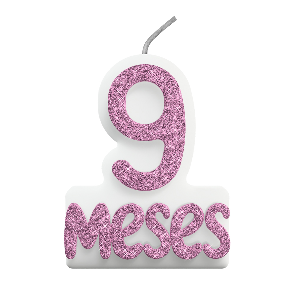 VELA MESVERSARIO N° 9 ROSA